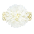 Infant elastic headband featuring a handcrafted white chiffon mesh flower design - Off-White Style(21)