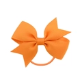 Élastique à cheveux avec nœud en ruban gros-grain orange vif pour filles et enfants - Orange Vif (9)