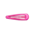 Classic bright pink metal snap hair clip with smooth lacquer finish for girls - Hot Pink