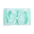 Close-up of mint green jacquard baby headband showing the ribbed bow texture and high elasticity - Mint Green (510-510)