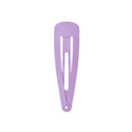 Single lavender purple matte metal snap hair clip with water drop shape design - Purple