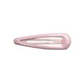 Classic pink drop-shaped metal hair clip with glossy macaron lacquer finish for girls - Pink