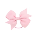 Nœud en ruban gros-grain rose avec élastique pour coiffures de filles - Rose Clair (11)