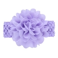 Soft purple chiffon flower headband for babies with a flexible crocheted elastic band - Purple Style (25)
