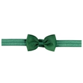 Bandeau élastique pour bébé avec un nœud en ruban gros-grain vert foncé sur fond blanc - Vert Foncé (39)