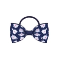 Élastique à cheveux avec nœud en ruban gros-grain bleu marine et motif marguerite - Style Marguerite Bleu Marine (2) / Ensemble de 20 Pièces
