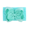 Soft mint nylon elastic headband with a large textured grosgrain ribbon bow for infants - Mint Green (314-007)