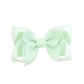Mint green grosgrain ribbon bow hair clip for girls with a stylish double-layered design - Mint Green