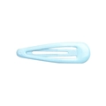 Close-up of light blue teardrop metal hair clip with smooth matte lacquer finish - Light Blue