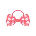 Détail d'un élastique à cheveux en ruban gros-grain rose avec motifs de marguerites - Style Marguerite Rose (4) / Ensemble de 20 Pièces