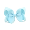 Fiocco per capelli in nastro grosgrain celeste per bambine con dettagli testurizzati - 17