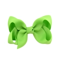 Handmade bright neon green grosgrain ribbon hair bow clip for kids and girls - Bright Green