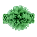 Emerald green chiffon flower headband for babies with elastic crochet band - Emerald Green Style(38)