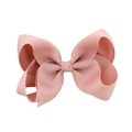 Fermaglio per capelli per bambine con grande fiocco rosa in nastro grosgrain - 16