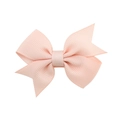 Close-up of pink grosgrain ribbon bow hair clip with detailed ribbed texture and dovetail cut - Pink (8)