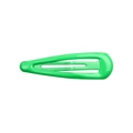 Classic bright green teardrop metal snap hair clip with a smooth lacquer finish - Bright Green