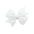 Detailed macro view of white ribbed grosgrain ribbon bow with elegant swallowtail edges - White (18)