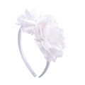 Handmade white artificial flower headband for girls with multilayered chiffon petals - White (1)