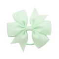 Mint green grosgrain ribbon bow hair tie with elastic band for girls' hair styling - Mint Green (19)