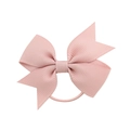 Élastique à cheveux avec nœud en gros-grain rose pour filles et bébés, fait main - Vieux Rose (16)