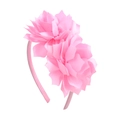 Serre-tête fleuri rose pour filles avec doubles fleurs de rose pour les fêtes - Rose Clair (3)