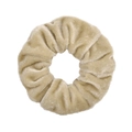 Champagne velvet scrunchie featuring a soft texture and elegant golden sheen - Champagne (16)