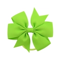 Neon green ribbed grosgrain ribbon bow hair tie with elastic band for girls - Lime Green (20)