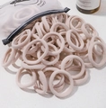 Bulk set of beige nylon hair ties in a frosted zipper bag for children hair accessories - 20 Pieces Set / Beige (41)
