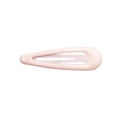 Classic light pink teardrop-shaped metal hair clip with glossy macaron finish - Light Pink