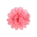 Pink chiffon mesh flower hair clip for kids with golden glitter details on petals - Fuchsia Style (6)