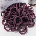 Bulk pack of dark purple high-elastic nylon hair ties in a transparent zipper bag - 20 Pieces Set / Dark Purple Red (44)