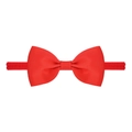 Détail du nœud en ruban gros-grain rouge sur un bandeau de bébé en nylon élastique - Rouge (12)