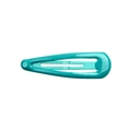 Classic teardrop-shaped metal snap hair clip in a smooth teal macaron finish - Teal