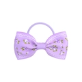 Nœud pour cheveux en ruban gros-grain avec imprimé roses violettes et bords ondulés - Style Fleuri Roses Violettes (8) / Ensemble de 20 Pièces