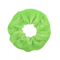 Neon green large velvet hair scrunchie with soft fabric texture and elegant pleats - Bright Green (20)