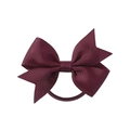 Classic wine red bow hair tie made of ribbed grosgrain ribbon for girls' hair styling - Dark Wine Red (275)