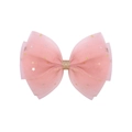 Nœud en tulle rose avec étoiles dorées et centre scintillant pour coiffure élégante - Rose foncé