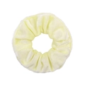 Soft cream yellow velvet scrunchie with elastic褶皱 design for daily hair styling - Cream (21)