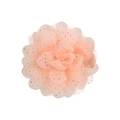 Chiffon 3D flower hair clip for girls in light peach pink with golden glitter - Light Peach Style (10)