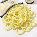 Elastic light yellow nylon hair ties for kids in a semi-transparent matte frosted bag - 20 Pieces Set / Yellow (40)