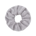 Elegant grey velvet hair scrunchie with soft elastic inner band and subtle glossy finish - Grey (22)