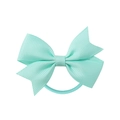 Mint green grosgrain ribbon bow hair tie with elastic band for girls hairstyle - Light Cyan (314)