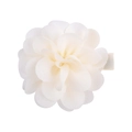 Off-white chiffon flower hair clip for girls with layered petal design and ribbon base - Cream White (21)