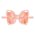 Peach pink baby bow headband made of ribbed fabric with high elasticity for infants - Peach (15)
