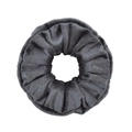Deep gray velvet large hair scrunchie with soft texture and elastic design - Dark Gray (23)