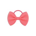 Detailed view of a pink grosgrain ribbon bow hair tie with a high-elastic rubber band - Pink (15)