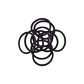 Detailed close-up of seamless black elastic hair ties on a plain white background - Black