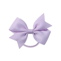 Classic light purple grosgrain ribbon bow hair tie for girls with elastic band - Lavender (430)