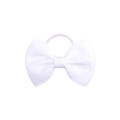 Close-up of white grosgrain ribbon bow hair tie with high-elastic band for girls - White (18)