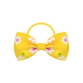 Nœud pour cheveux en ruban jaune avec imprimé marguerites et pois verts pour enfants - Style Marguerite Jaune (15) / Ensemble de 20 Pièces